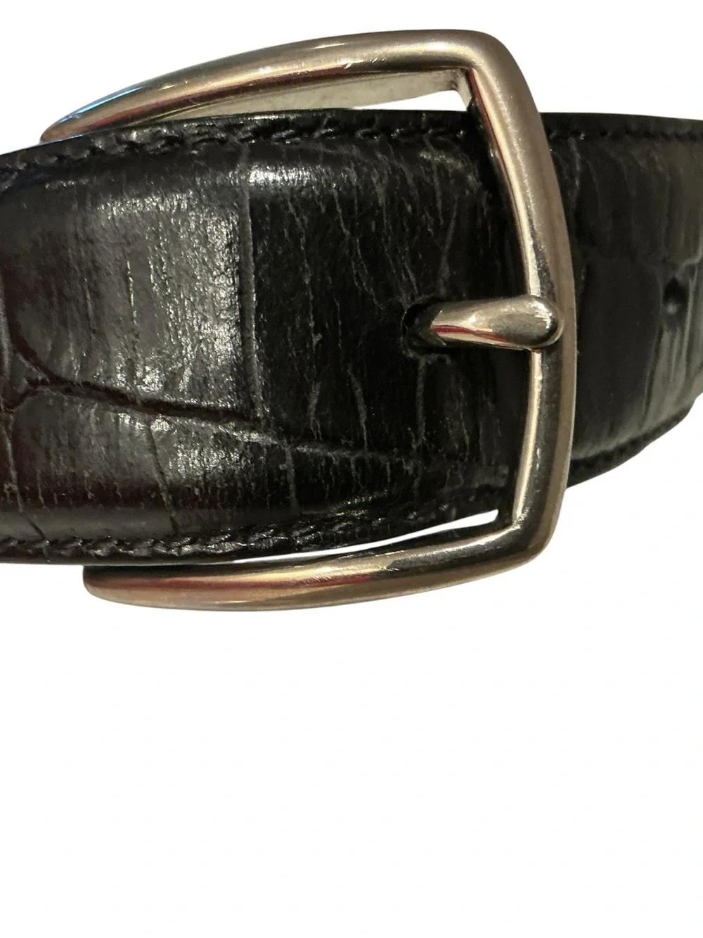 Vtg Coach black genuine leather embossed men’s belt size 36
